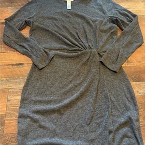 Chic Long Sleeve Gray Dress